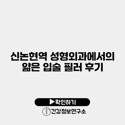 신논현역 성형외과에서의 얇은 입술 필러 후기