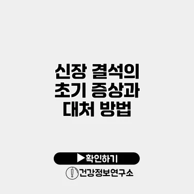 신장 결석의 초기 증상과 대처 방법