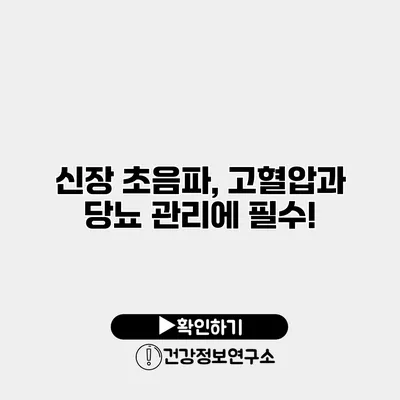 신장 초음파, 고혈압과 당뇨 관리에 필수!