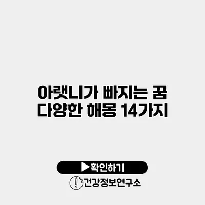 아랫니가 빠지는 꿈 다양한 해몽 14가지