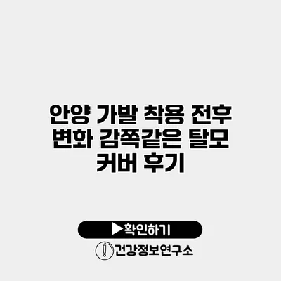 안양 가발 착용 전후 변화 감쪽같은 탈모 커버 후기