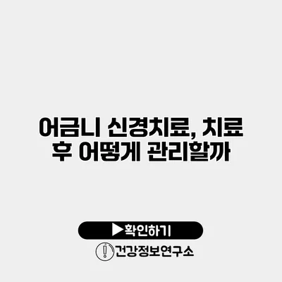 어금니 신경치료, 치료 후 어떻게 관리할까?