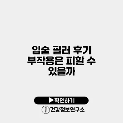 입술 필러 후기 부작용은 피할 수 있을까?