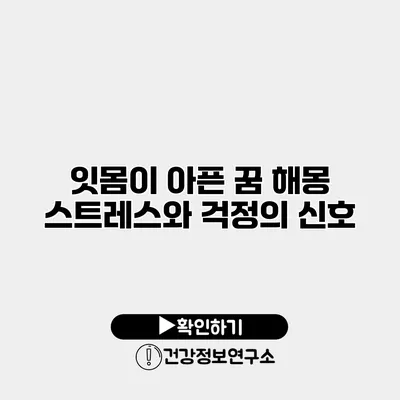 잇몸이 아픈 꿈 해몽 스트레스와 걱정의 신호