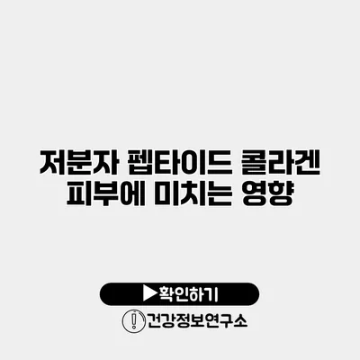 저분자 펩타이드 콜라겐 피부에 미치는 영향