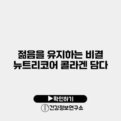 젊음을 유지하는 비결 뉴트리코어 콜라겐 담다