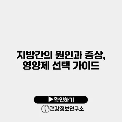 지방간의 원인과 증상, 영양제 선택 가이드