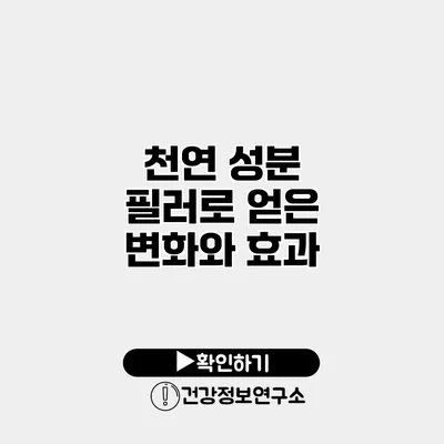 천연 성분 필러로 얻은 변화와 효과