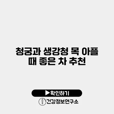 청궁과 생강청 목 아플 때 좋은 차 추천
