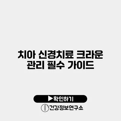 치아 신경치료 크라운 관리 필수 가이드