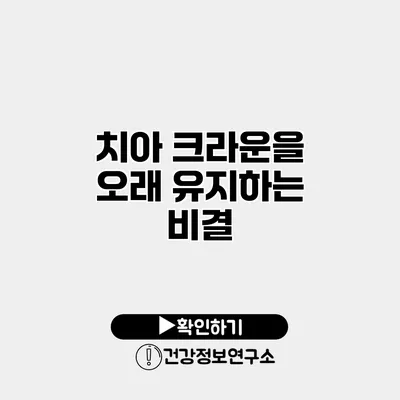 치아 크라운을 오래 유지하는 비결