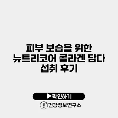 피부 보습을 위한 뉴트리코어 콜라겐 담다 섭취 후기