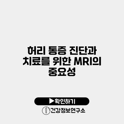 허리 통증 진단과 치료를 위한 MRI의 중요성