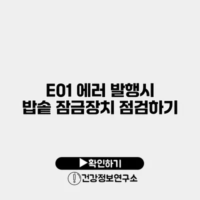 E01 에러 발행시 밥솥 잠금장치 점검하기