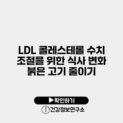 LDL 콜레스테롤 수치 조절을 위한 식사 변화 붉은 고기 줄이기