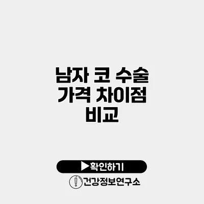 남자 코 수술 가격 차이점 비교