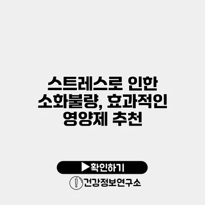 스트레스로 인한 소화불량, 효과적인 영양제 추천
