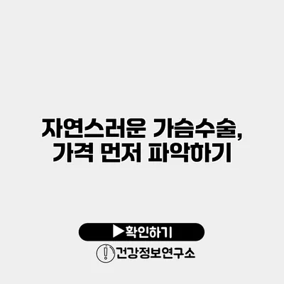 자연스러운 가슴수술, 가격 먼저 파악하기