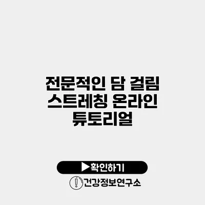 전문적인 담 걸림 스트레칭 온라인 튜토리얼